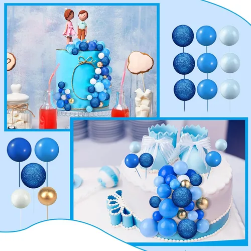 Miniatura 6 de Maitys 216 piezas de bolas para decoración de tartas, mini globos de espuma en forma de bola, para decoración de pastel para baby shower, fiesta