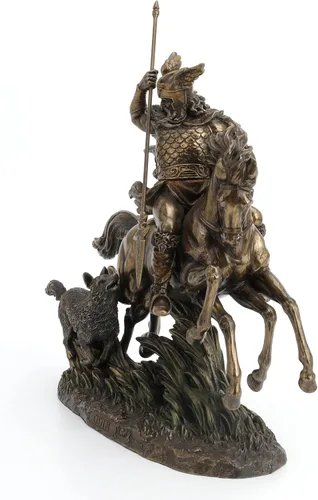 Miniatura 3 de Veronese Design Odin Riding Sleipnir Escultura seguida por el lobo