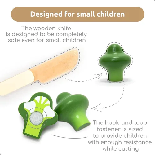Miniatura 5 de UMU® Juego de verduras de corte – Accesorio de cocina de madera para jugar, multiusos, accesorios de juego de simulación, juguetes de madera