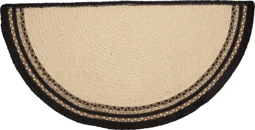 Miniatura 4 de VHC Brands Sawyer Mill - Tapete pequeño de yute medio círculo, color liso, para entrada y cocina, tapete antideslizante de 16.5 x 33 pulgadas (vaca)