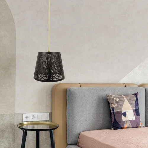 Miniatura 7 de KALLORY Pantalla de sombra de árbol, 2 piezas, cubierta creativa de lámpara de hierro para mesa de piso E27, lámpara de araña decorativa hueca