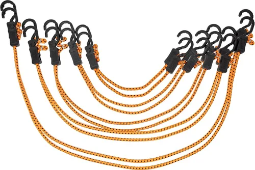 Miniatura 10 de Kotap MABC-18 Cuerdas elásticas ajustables multiusos con ganchos, 18 pulgadas, naranja/negro, 10