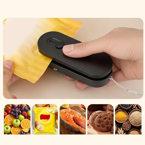 Miniatura 4 de Sellador de virutas, gadgets de embalaje recargables, sellador de bolsas portátil con cortador e imán, para el hogar, despensa, viajes, camping