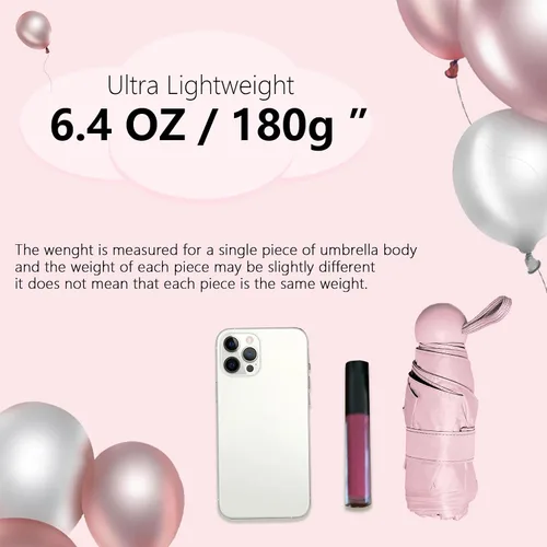 Miniatura 2 de ALFROTEY Mini paraguas de viaje plegable para lluvia con protección anti-UV, ligero, compacto, ideal para mochilas y bolsos, perfecto para mujeres