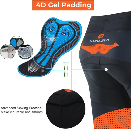 Miniatura 18 de sponeed Pantalones cortos de ciclismo para hombre, pantalones acolchados para ciclismo, ropa de ciclismo
