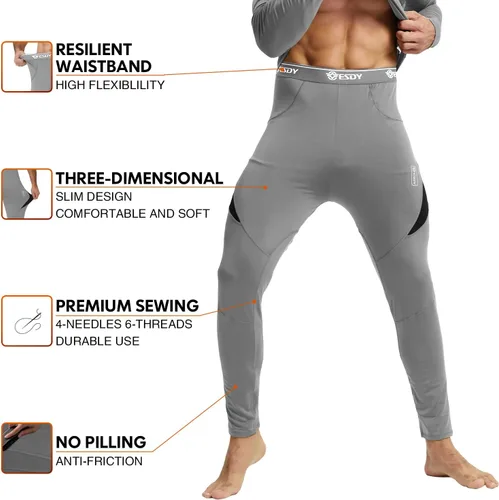 Miniatura 3 de CL convallaria Thermal Underwear Long Johns Set Mens Winter Hunting Gear Sport Base Layer Bottom Top XS-4XL