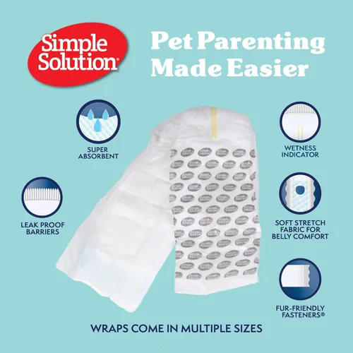 Miniatura 3 de Simple Solution Envolturas desechables para perros, pañales para perros machos, entrenamiento para ir al baño para cachorros, protección contra