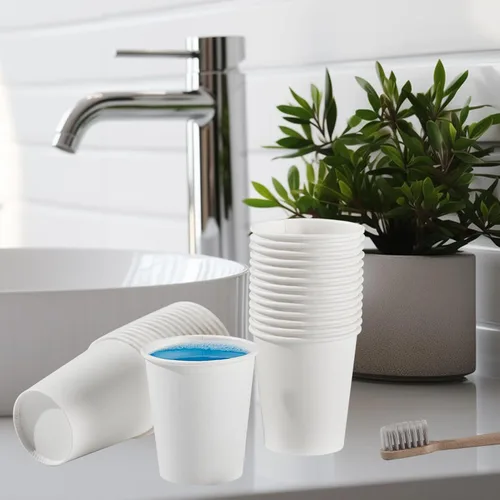 Miniatura 3 de SIUQ Paquete de 300 tazas de papel de 5 onzas, tazas de papel desechables blancas, pequeñas tazas de enjuague bucal para el baño, tazas para bebidas