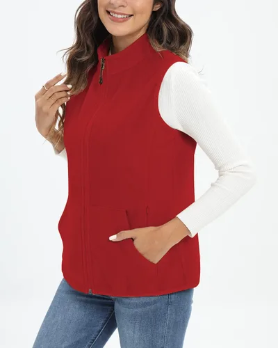 Miniatura 3 de Xeoxarel Chaleco de forro polar para mujer con 6 bolsillos (XS-2XL)