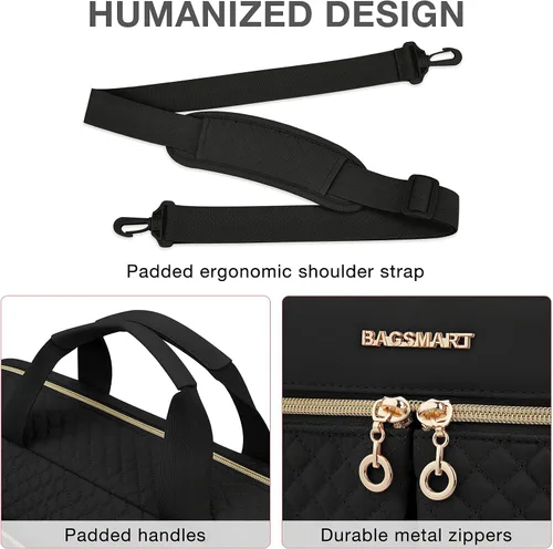 Miniatura 5 de BAGSMART - Bolsa para laptop, maletín de 15.6/17.3 pulgadas para mujer, funda grande para laptop, bolsa de computadora, oficina, viajes, negocios