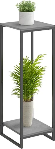 Miniatura 13 de Soporte para plantas de 34 pulgadas de alto para interiores, estante moderno de 2 niveles, organizador de macetas de esquina para sala de estar