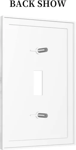 Miniatura 4 de Cubierta decorativa de interruptor de luz de mármol blanco y gris, placa frontal de plástico de 1 banda para decoración de baño, hogar, dormitorio