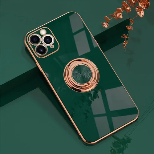 Miniatura 19 de Funda para iPhone 11 Pro con anillo, anillo de rotación de 360 grados integrado con soporte de anillo de rotación de 360 grados con chapado Gris
