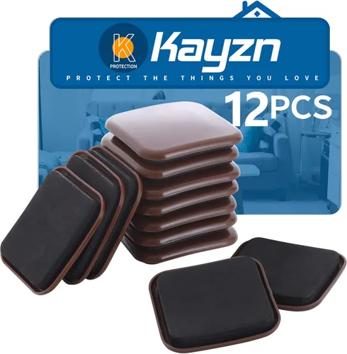 Deslizadores de muebles, 12 piezas cuadradas de 3 pulgadas para muebles móviles, deslizadores de alfombras para mover muebles, mudanzas de muebles