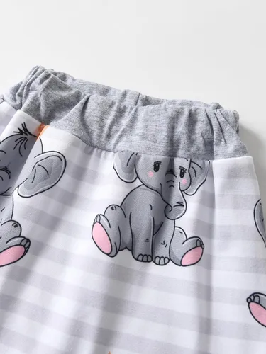 Miniatura 76 de Conjunto de 3 piezas de ropa de bebé recién nacido con estampado de manga larga + pantalones + sombrero