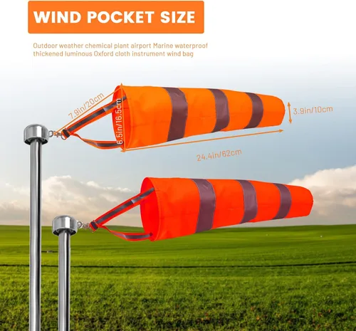 Miniatura 2 de 2 banderas reflectantes colgantes de manga de viento para exteriores, parada de rasgaduras, aeropuerto, calcetines de medición, calcetines de viento