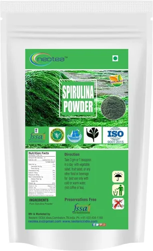 neotea Polvo de espirulina orgánica | Suplemento superalimento denso en nutrientes | Rico en proteínas, vitaminas y antioxidantes | Apoyo