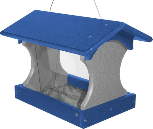 Miniatura 11 de DutchCrafters Comedero colgante pequeño para pájaros (verde césped y cedro)