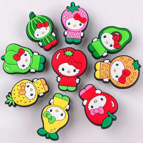 Miniatura 5 de hitioCC 30 dijes lindos para zapatos de gatito para niñas, diseño de dibujos animados Kawaii para zapatos, accesorios para bolsas de zuecos