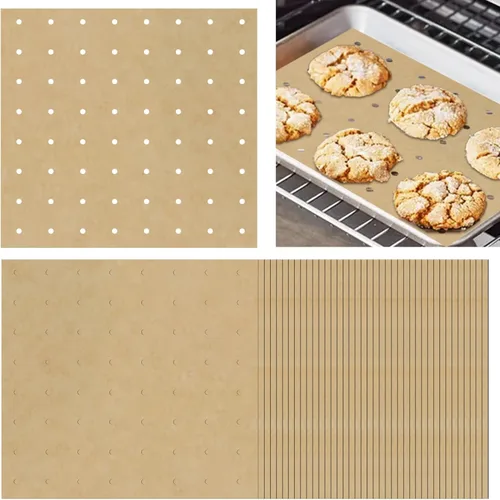 120 Hojas Forros de Freidora de Aire/Horno 11 x 12 Forros Desechables de Pergamino para Freidora de Aire Rectángulo Antiadherente Papel de Hornear