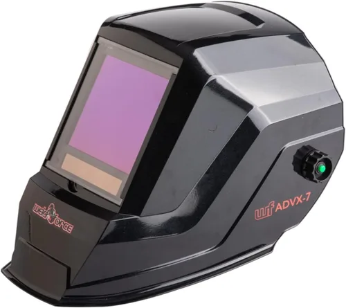 Casco de soldadura con área de visión de 3.94 pulgadas x 3.64 pulgadas, cuenta con cuatro sensores de arco para oscurecimiento automático de sombra