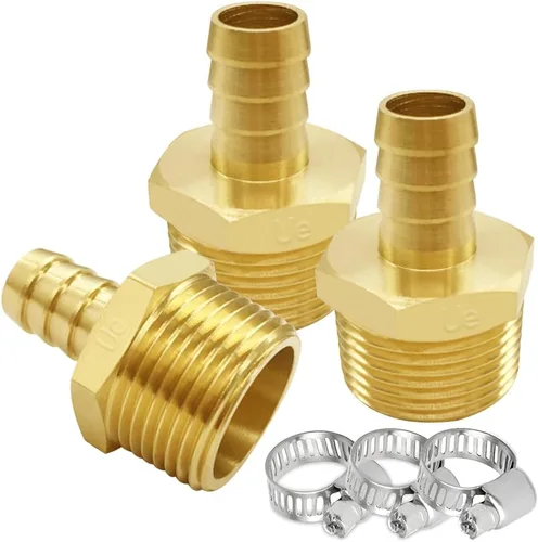 Miniatura 9 de Uenede 6 accesorios de púas de manguera de latón de 1/2 pulgada NPT macho a 1/2 pulgadas, conector adaptador de púas incluye 6 abrazaderas de acero