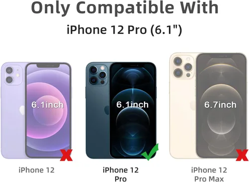 Miniatura 2 de Funda transparente 5 en 1 para iPhone 12 Pro de 6.1 pulgadas, con 2 protectores de pantalla HD + 2 protectores de lente de cámara, película