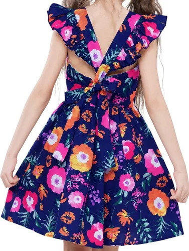 Miniatura 252 de Vestido de verano para niña, de algodón, con diseño floral
