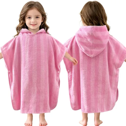 Miniatura 23 de VOOVA & MOVAS Toallas tipo poncho para niños pequeños (2-6 años, 24 x 48 pulgadas), 100% algodón, suave, absorbente, con capucha, perfectas