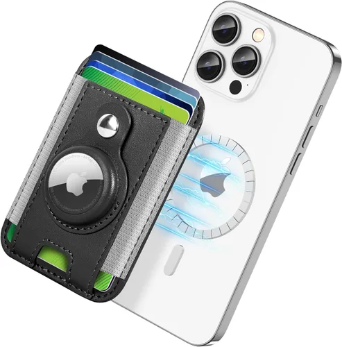 ExtreLife Para Cartera Magsafe con Soporte para Airtag, Soporte para 6 Tarjetas, Soporte de Tarjeta Magnética Más Fuerte para iPhone 17/16/15, Serie