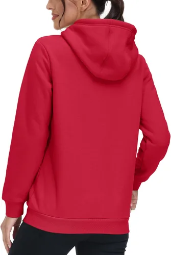 Miniatura 26 de MAGCOMSEN Sudaderas con capucha para mujer, con forro de sherpa, de vellón, para invierno, cálido, pesado, de algodón, con bolsillo