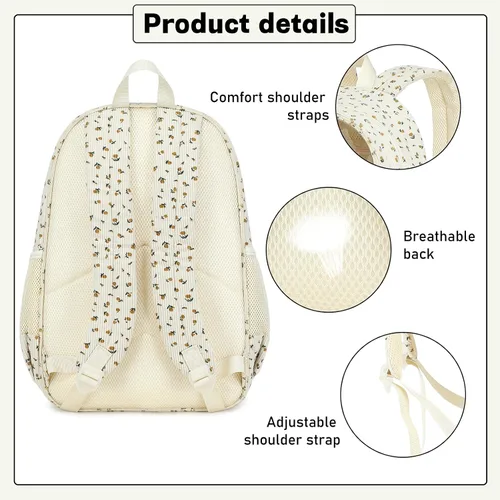 Miniatura 69 de CAMTOP Mochila transparente resistente y transparente para estudiantes, escuela, trabajo, festival, viajes, deportes, Beige, Mediana, Camtop Mochila