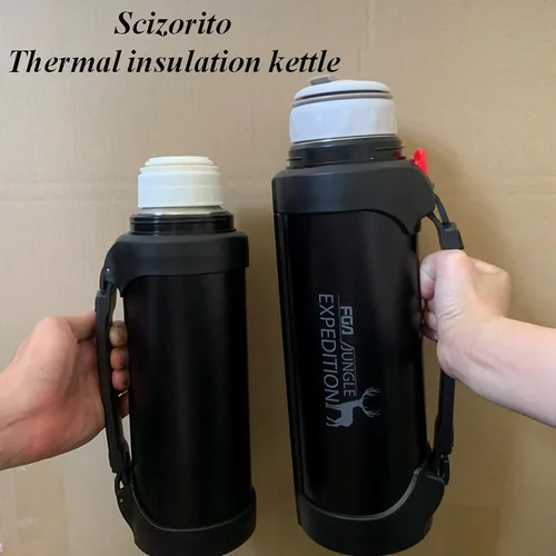 Miniatura 3 de Botella de vacío de acero inoxidable, hervidor portátil aislado para bebidas calientes y frías, taza de café de viaje portátil para automóvil