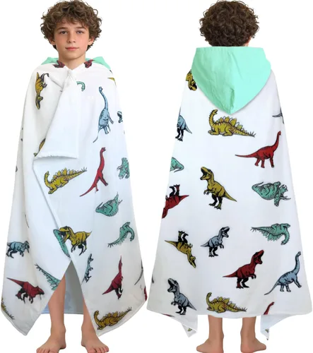 Miniatura 16 de VOOVA & MOVAS Toalla de playa con capucha para niños de 3 a 8 años, 30 x 50 pulgadas, suave, gruesa, grande, 100% algodón, absorbente para playa