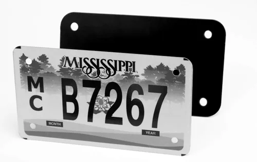 Miniatura 3 de Placa de matrícula de acero inoxidable para motocicleta, color negro (paquete de 1)