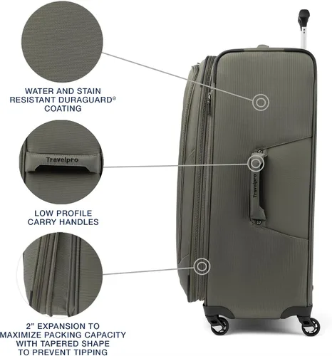 Miniatura 252 de Travelpro Maxlite 5 - Juego de 2 piezas de equipaje de mano de tela, expandibles con 4 ruedas giratorias, bolso blando para debajo del asiento, Negro