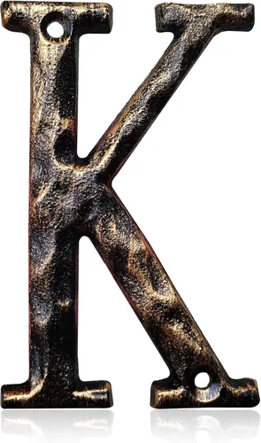 Miniatura 27 de Números y letras de casa de 5.5 pulgadas, número de dirección de casa de metal de hierro fundido altamente visible para buzón de oficina de calle