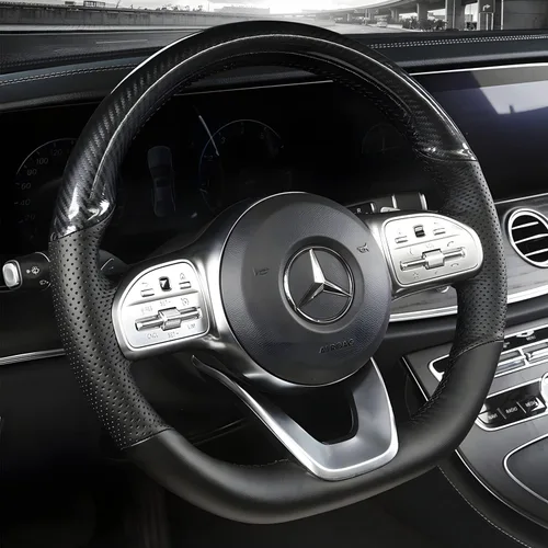 Miniatura 4 de Funda para volante cosida a mano para Mercedes Benz A W177/B W247/C W205/E W213/S W222/CLA C118/GLE V167/CLS C257/GLC C253/G W463 2018-2021