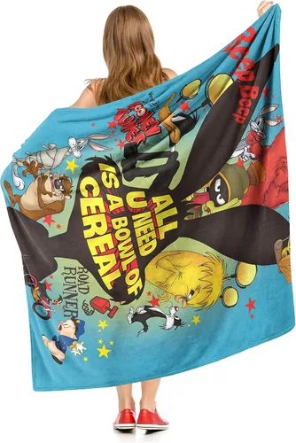 Miniatura 2 de Northwest Looney Tunes - Manta de seda táctil, 50 x 60 pulgadas, cuenco de cereales