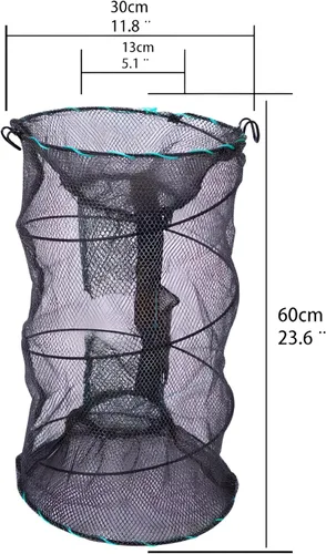 Miniatura 2 de Trampas plegables portátiles para cangrejos, redes plegables para langosta, camarón, carpa, cangrejos de río, alambre de acero galvanizado, malla