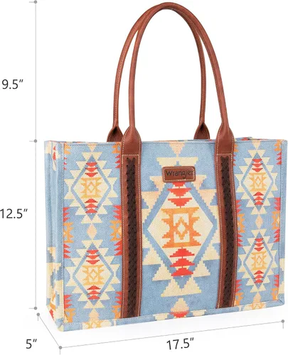 Miniatura 6 de Wrangler Aztec Tote Bag for Women Boho Shoulder Purses and Handbags