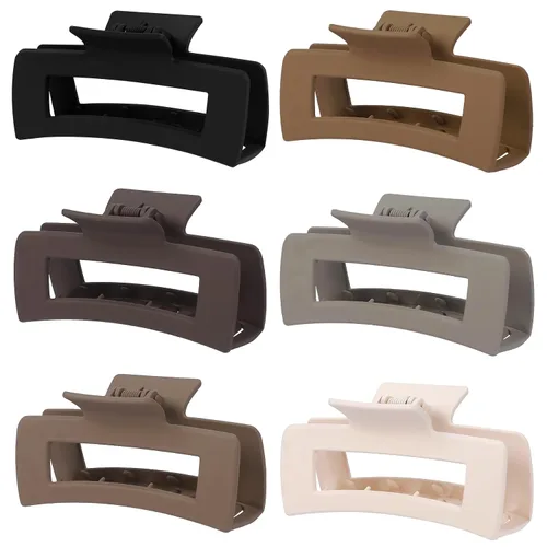 Miniatura 12 de Sisiaipu Pinzas de pelo grandes de 4 pulgadas, 6 piezas de garra grande para cabello grueso, pinzas cuadradas para el cabello para mujeres, pinzas