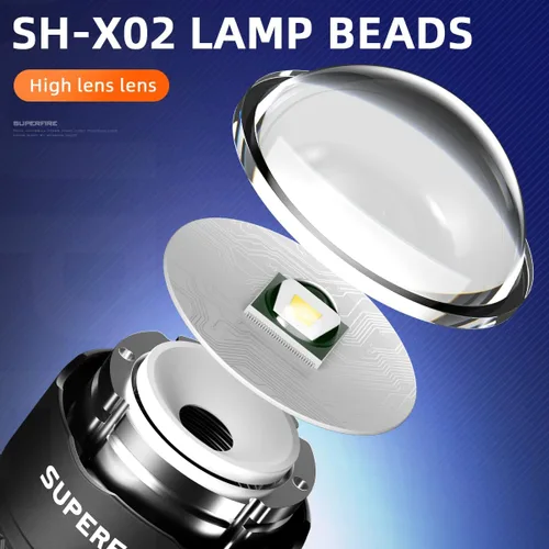 Miniatura 3 de SuperFire Linternas tácticas compactas, linterna pequeña con zoom con chips potentes, mini linterna LED recargable, linterna de bolsillo de 4 modos