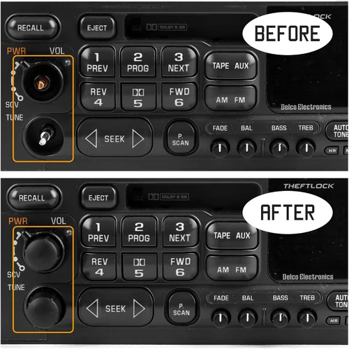 Miniatura 5 de RDBS Kit de 2 perillas de control de volumen de radio estéreo de repuesto OEM para GMC Cadillac Chevrolet