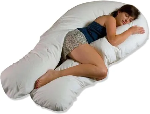 Miniatura 2 de Funda de almohada de cuerpo completo para embarazo, en forma de U, ajuste universal, funda de repuesto para almohada de maternidad (negro)