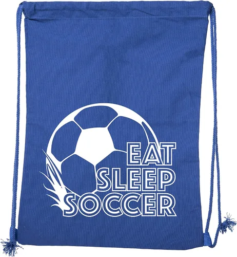 Miniatura 2 de Mato & Hash Mochila con cordón de fútbol, saco ligero de algodón, mochila de fútbol