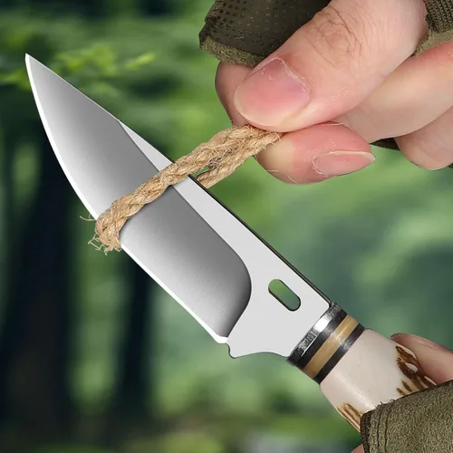 Miniatura 4 de Plys Cuchillo de hoja fija, cuchillo de supervivencia, Cuchillos de caza con funda de cuero, Cuchillos de barbacoa de hoja afilada al aire libre