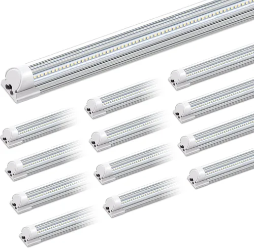 Miniatura 13 de Barrina T8 Luz LED para Taller 4 Pies, 40W 5500LM 5000K, Cubierta Transparente, Luces de Techo para Garaje, Lámpara LED en Forma de V, Luces