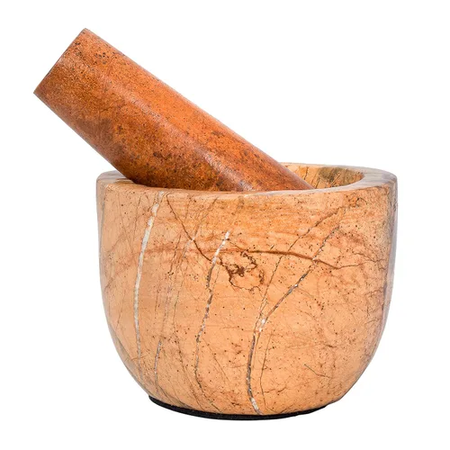 Miniatura 26 de Mortero y Mano de Mortero, Hecho de Piedra Dura Pulida de Servicio Pesado, Molinillo de Piedra Natural para Especias, Pastas, Hierbas, Condimentos