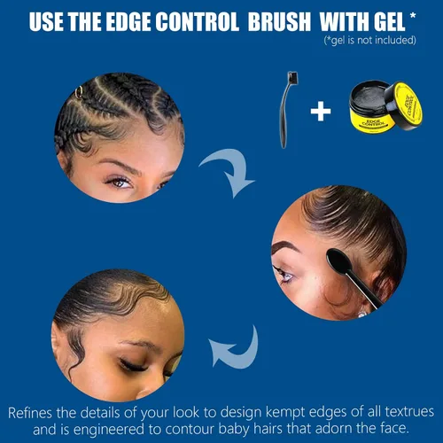 Miniatura 2 de Cepillo de precisión para cabello natural, control de bordes portátil y cepillo de cerdas